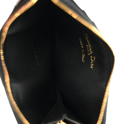 Christian Dior Supple Calfskin Cannage Caro Cosmos Zipped Card Holder Black 5 of 8