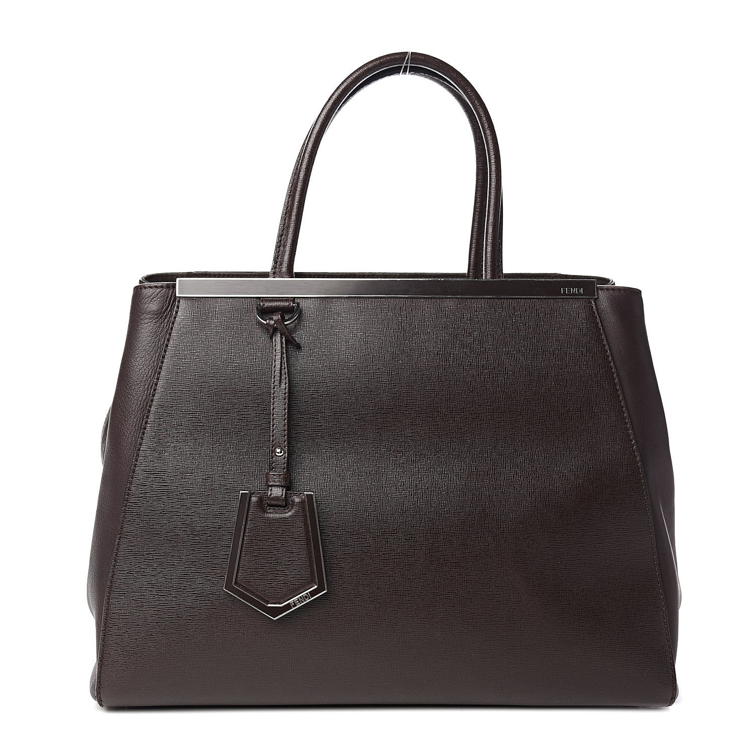 Fendi Vitello Elite Regular 2Jours Tote Caffe Noir 1 of 14