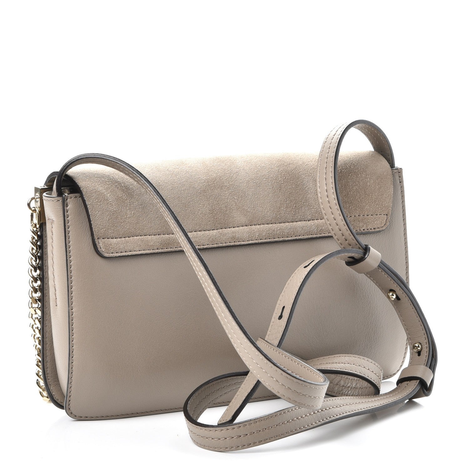 Chloe Suede Calfskin Small Faye Shoulder Bag Motty Grey 3 of 7
