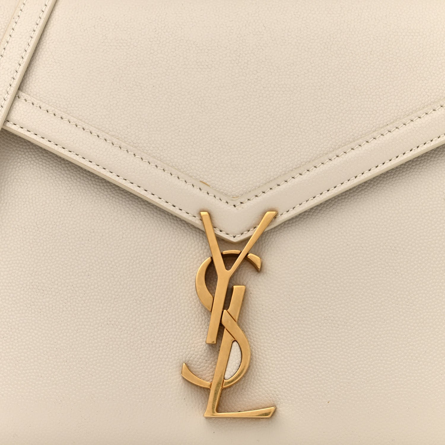 Saint Laurent Grain de Poudre Medium Classic Monogram Cassandra Top Handle Crema Soft Rouge Legion 7 of 10