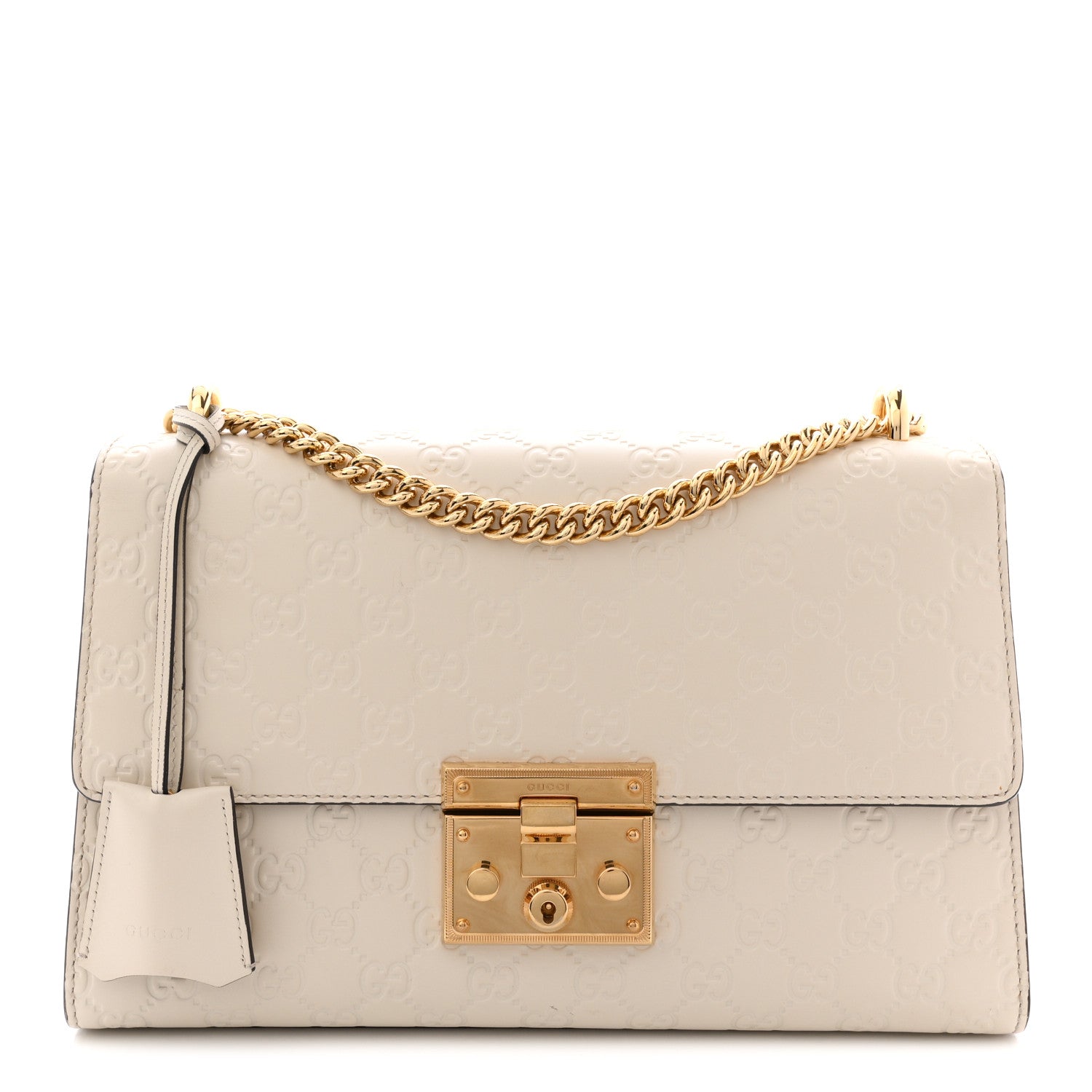 Gucci Guccissima Medium Padlock Shoulder Bag Mystic White 1 of 14