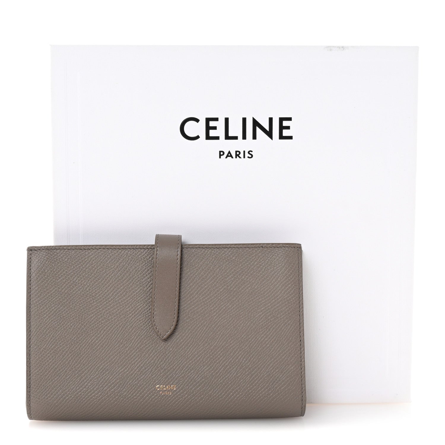 Celine Grained Calfskin Large Multifunction Strap Wallet Pebble 8 of 8