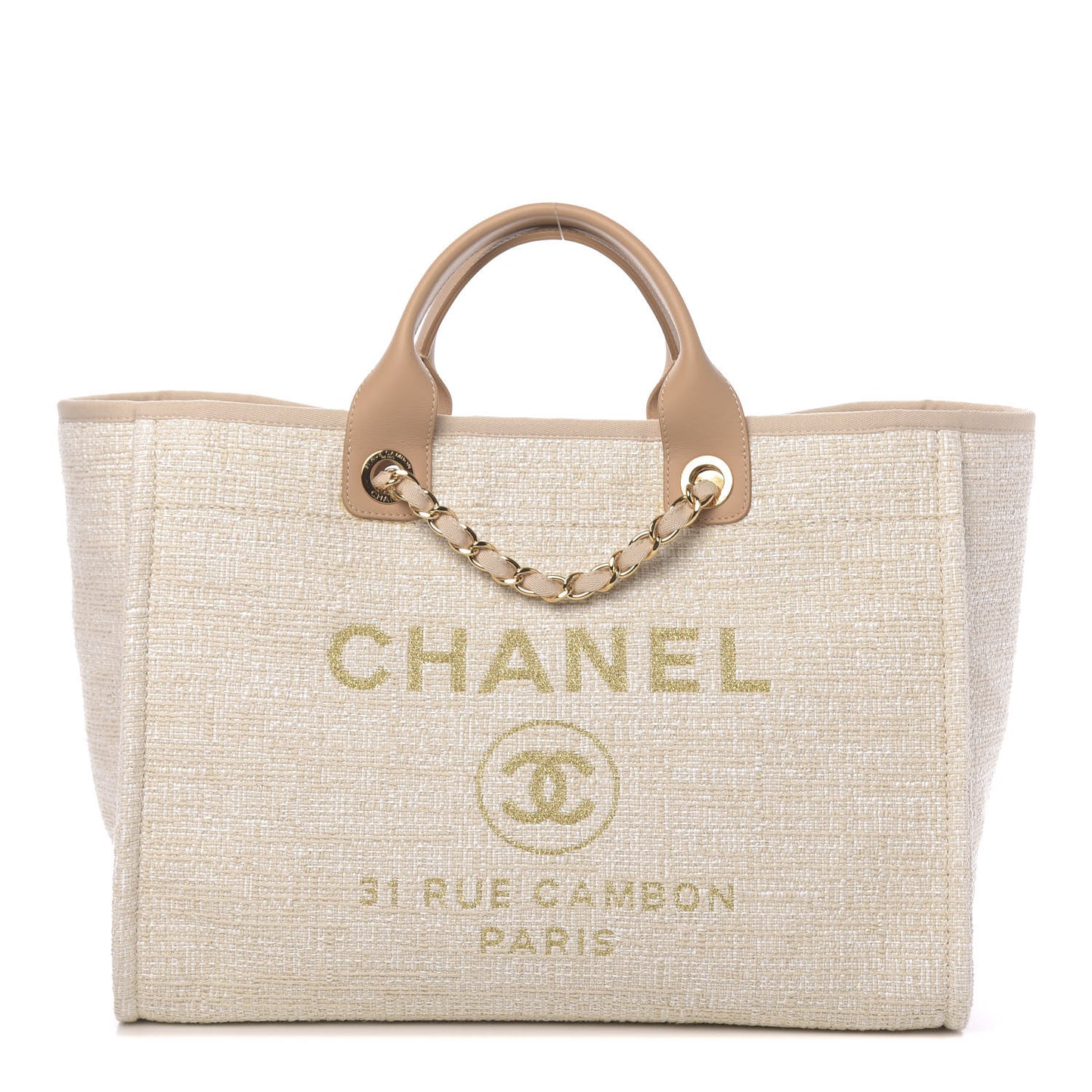Canvas Medium Deauville Tote Light Beige