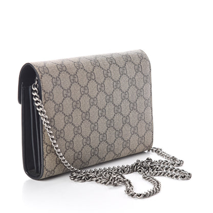 Gucci GG Supreme Monogram Mini Dionysus Chain Wallet Beige Black 3 of 14