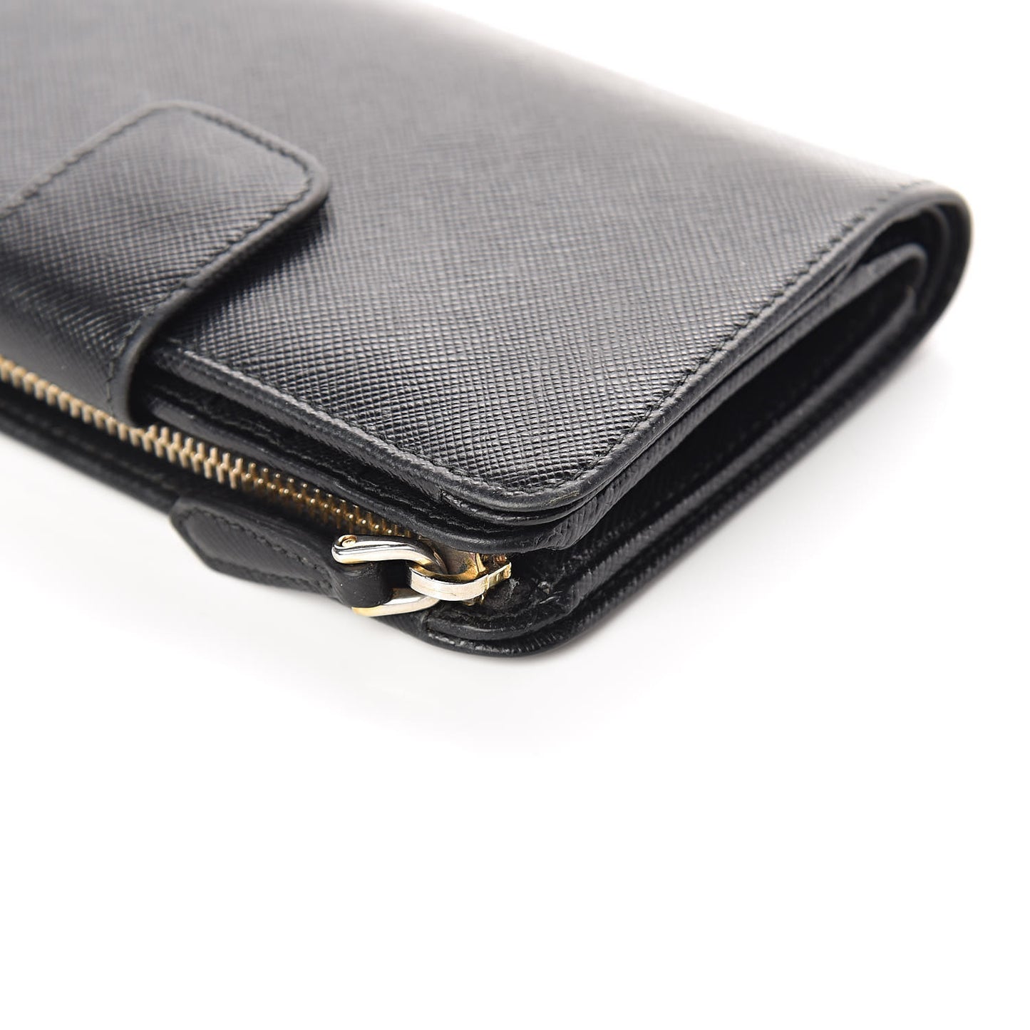 Saffiano Metal Compact Wallet Black