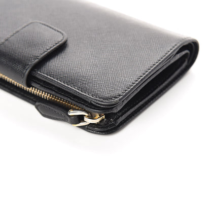 Prada Saffiano Metal Compact Wallet Black 12 of 13