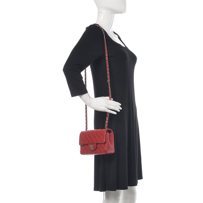 Chanel Lambskin Quilted Mini Rectangular Flap Red 2 of 11