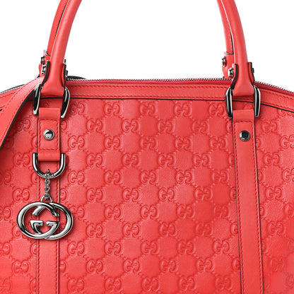 Gucci Guccissima Medium GG Charm Dome Satchel Red 7 of 9
