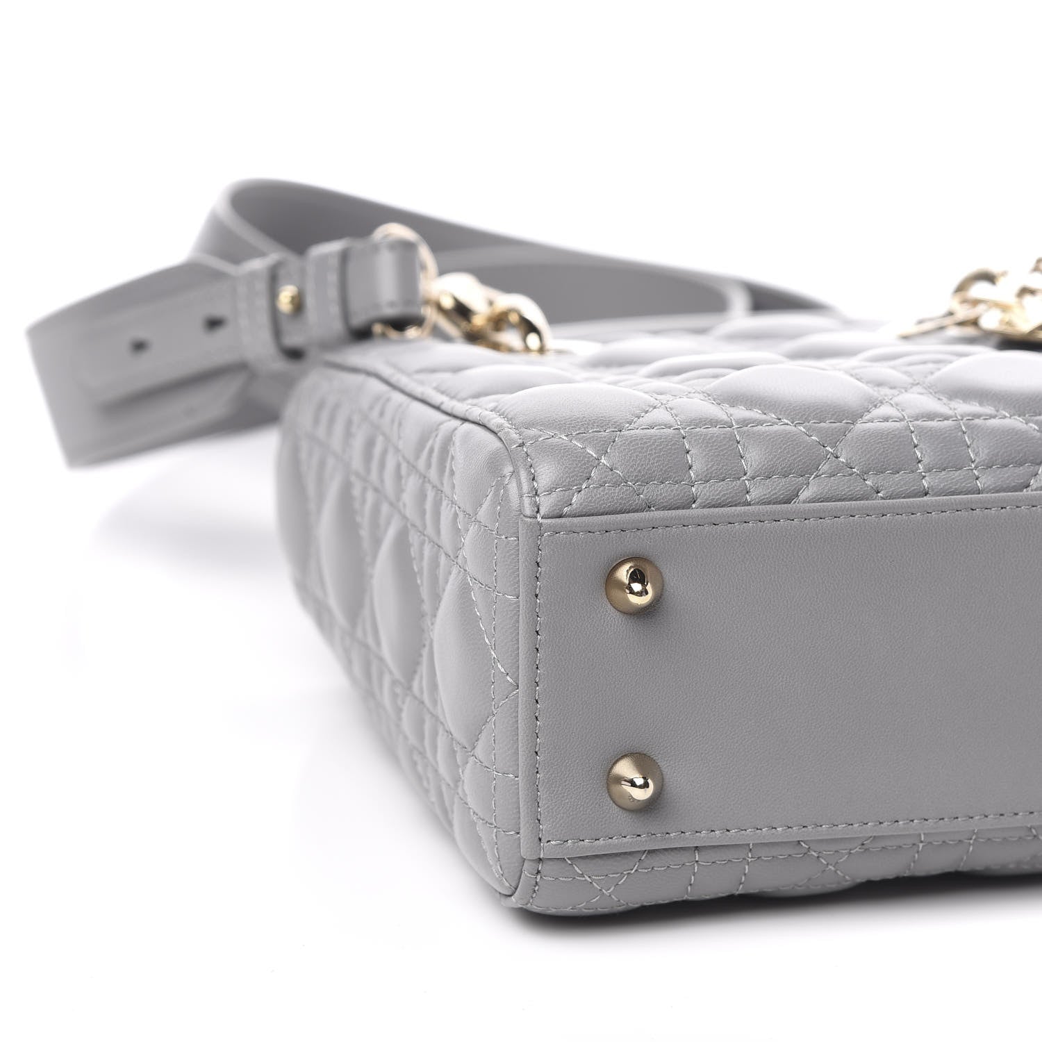 Christian Dior Lambskin Cannage Small Lucky Badges My Lady Dior Grey 9 of 13