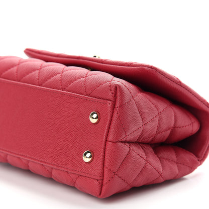 Chanel Caviar Quilted Mini Coco Handle Flap Fuchsia 9 of 10