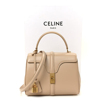 Celine Satinated Calfskin Small 16 Top Handle Bag Nude 14 of 14