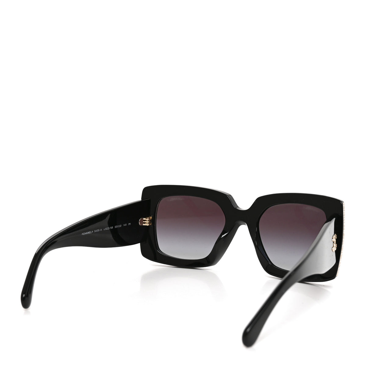 Acetate Rectangle Sunglasses 5435-A Black