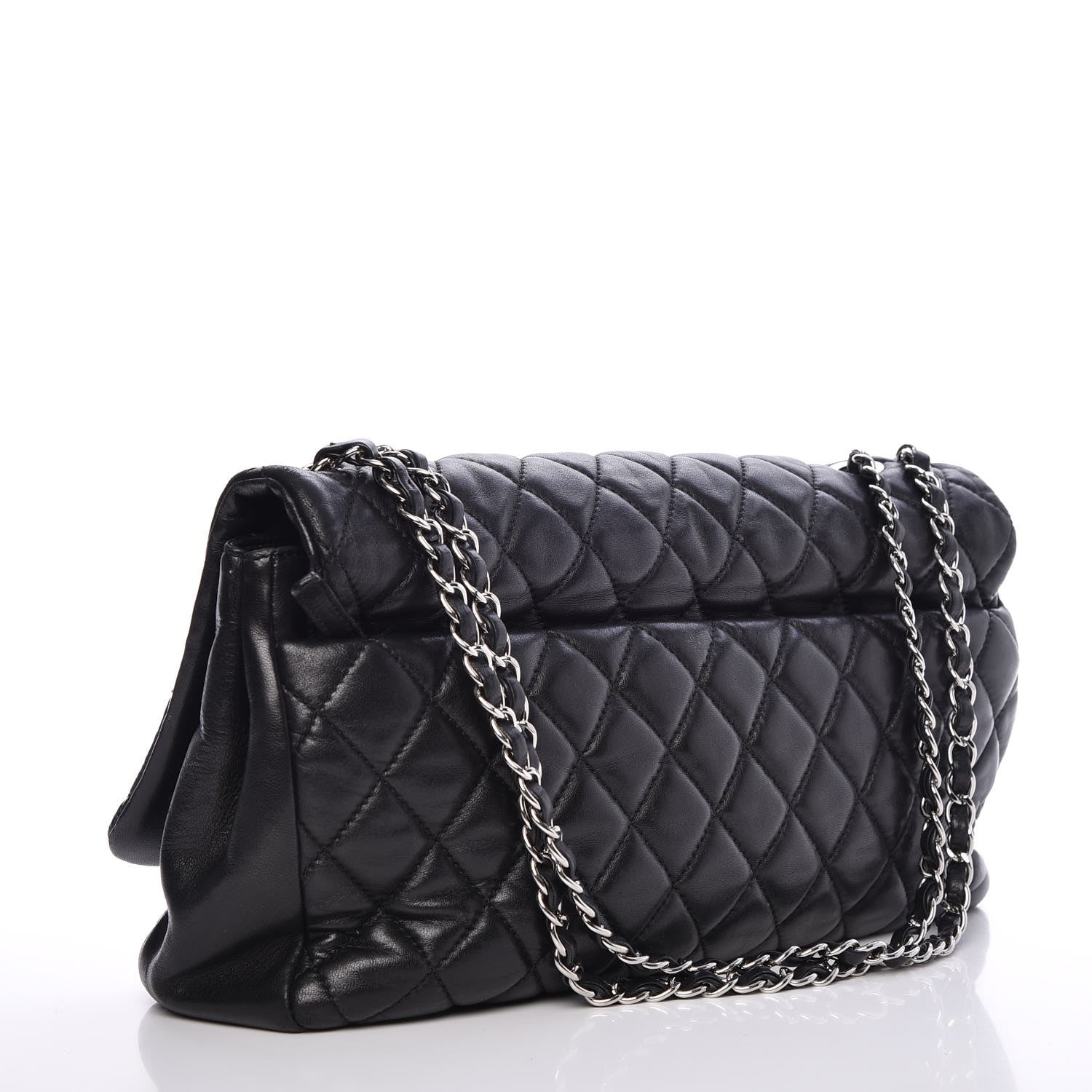 Chanel Lambskin Quilted Jumbo Coco Rain Flap Black 4 of 14