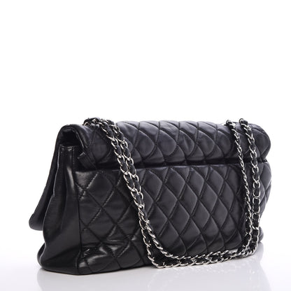 Chanel Lambskin Quilted Jumbo Coco Rain Flap Black 4 of 14