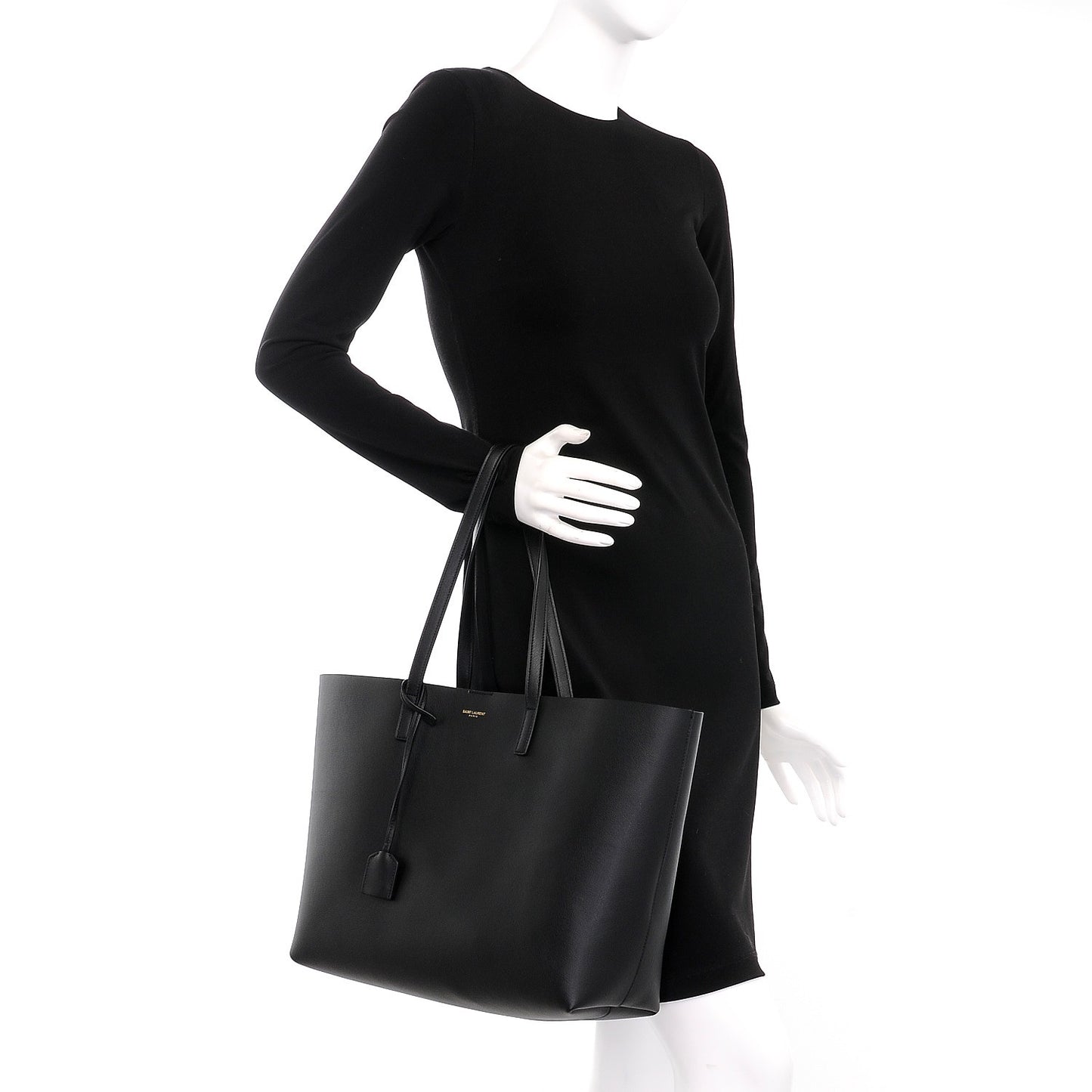 Calfskin Large Shopping Tote Black