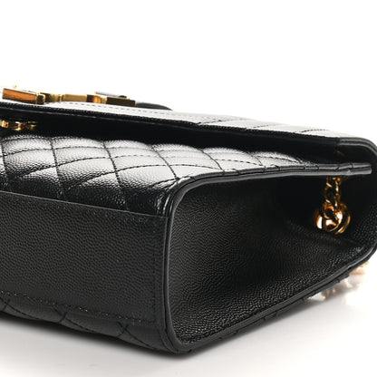 Saint Laurent Grain De Poudre Textured Mixed Matelasse Triquilt Medium Monogram Satchel Black 10 of 10