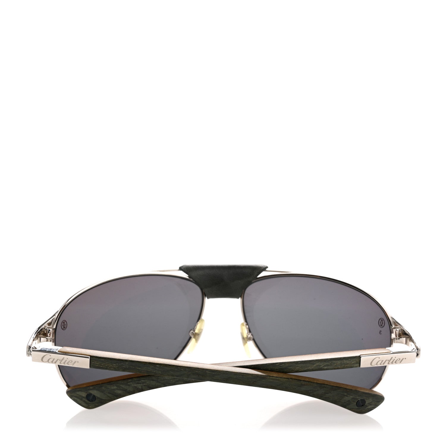 Cartier Metal Santos Dumont Aviator Sunglasses Silver 10 of 11
