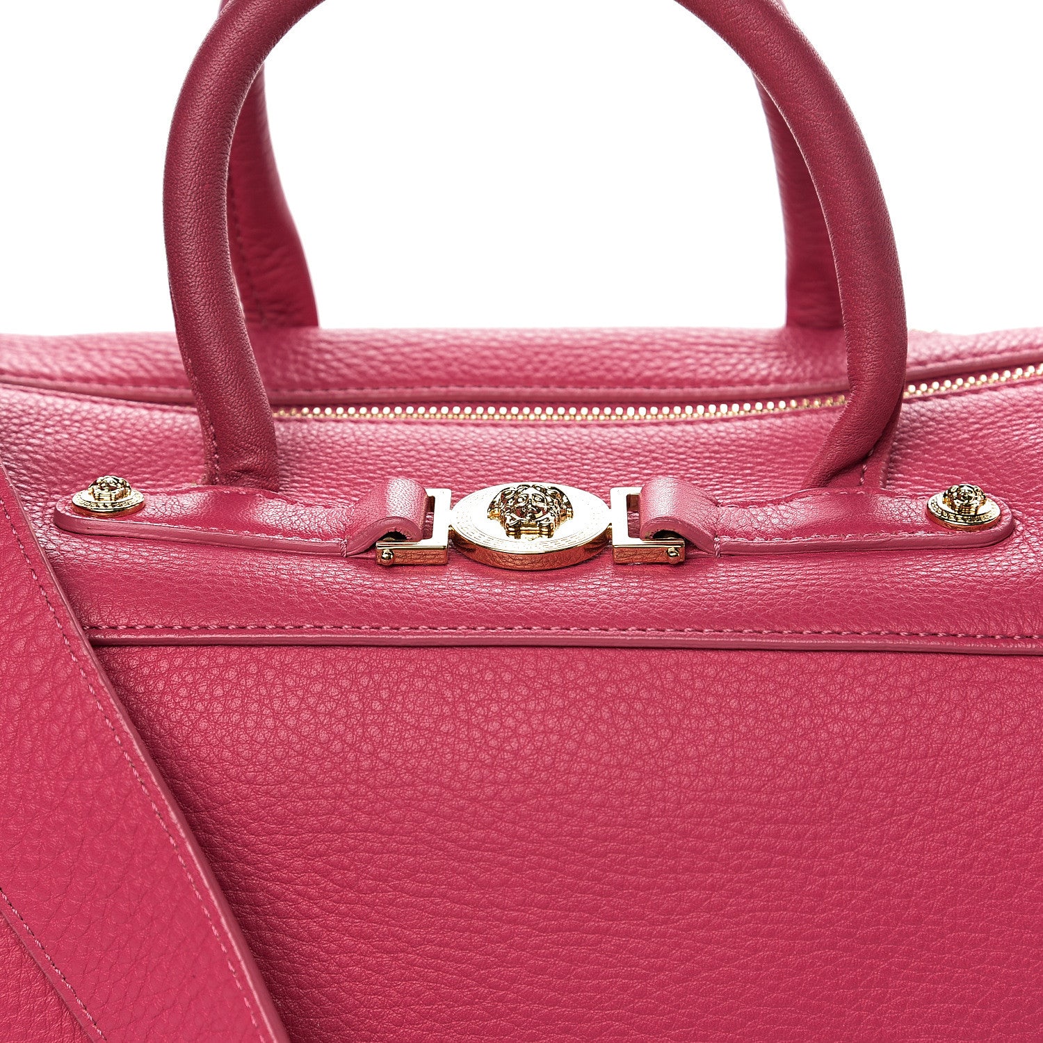 Versace Cervo Embossed Vitello Signature Duffle Bag Pink 9 of 9