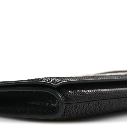 Celine Sequin Asymetric Clutch  Black White 9 of 10