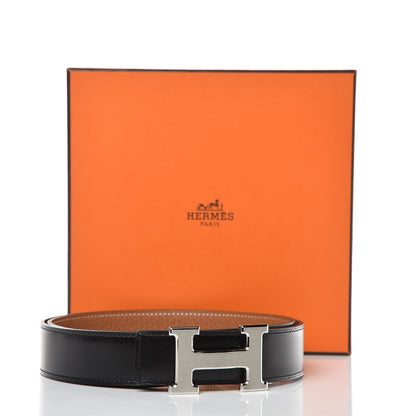 Hermes Box Togo 32mm H Belt 90 Black Gold 7 of 7