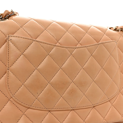 Chanel Lambskin Quilted Medium Double Flap Light Orange 13 of 13