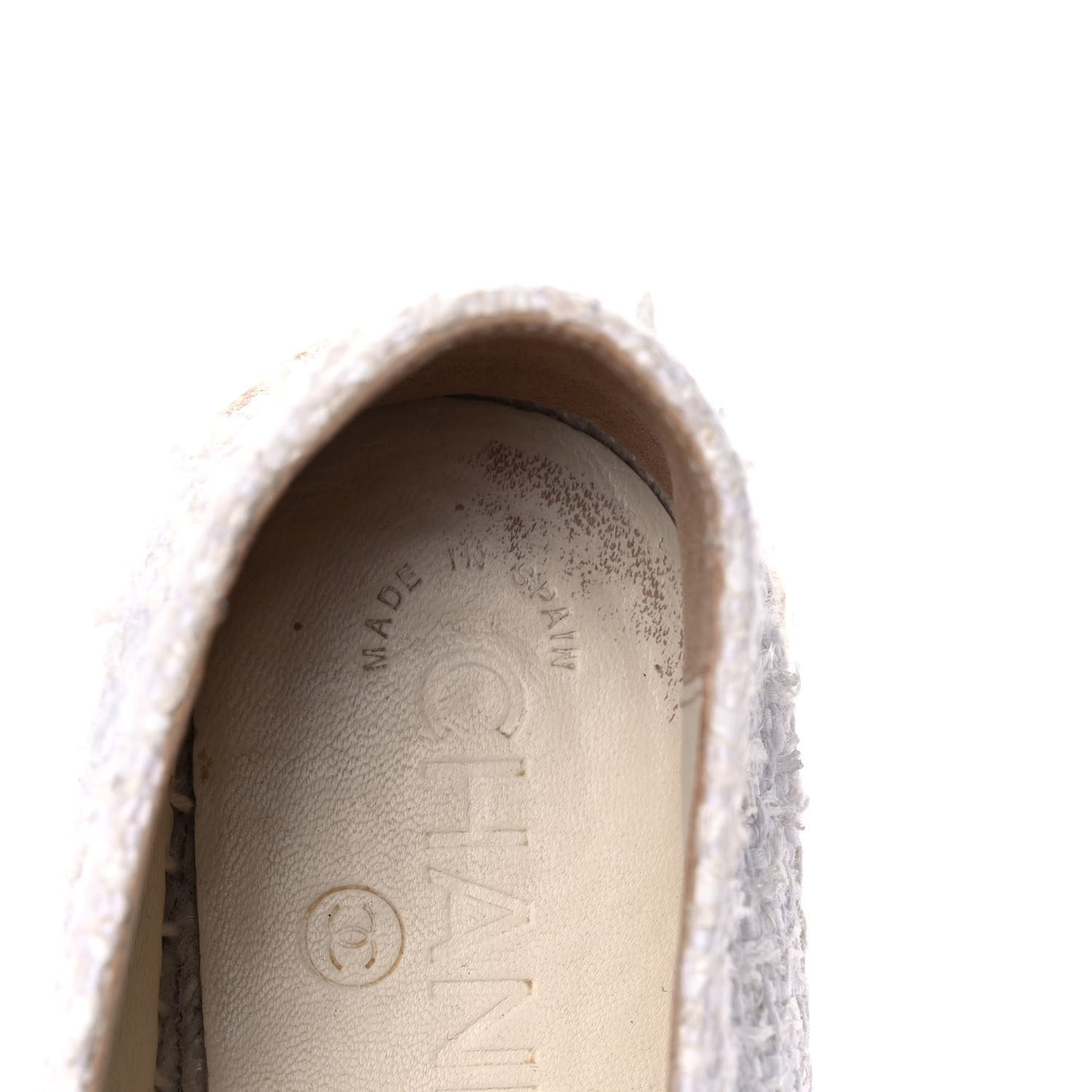 Tweed Patent CC Espadrilles 36 White