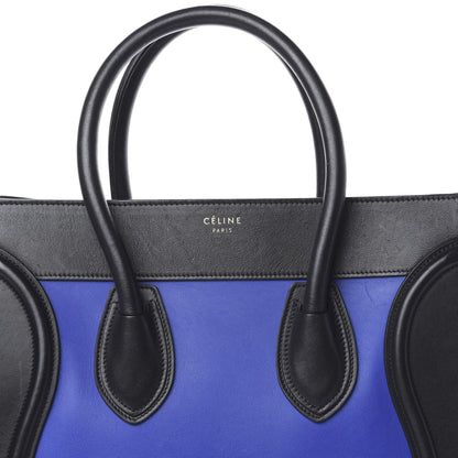 Celine Grained Calfskin Mini Tri-Color Luggage Indigo 7 of 10