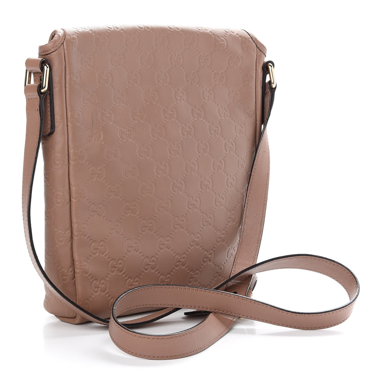 Gucci Guccissima Small Flap Messenger Bag Pink 3 of 11