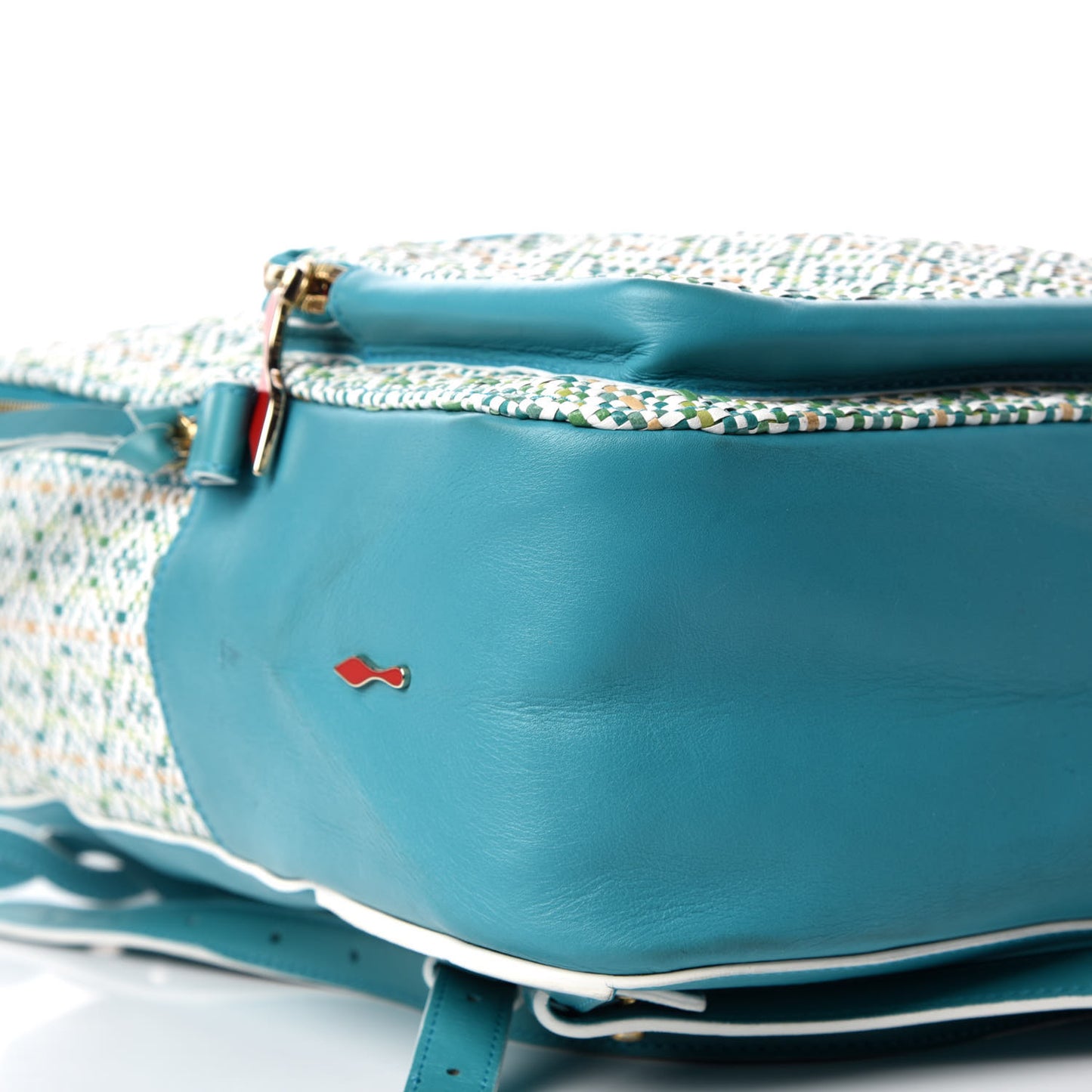 Calfskin Woven Valou Backpack Blue
