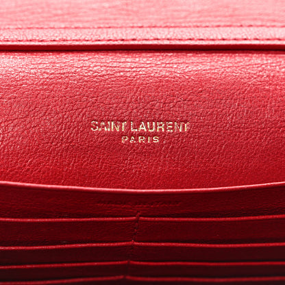 Saint Laurent Lambskin Diamond Quilted Becky Chain Wallet Rouge Eros 6 of 11