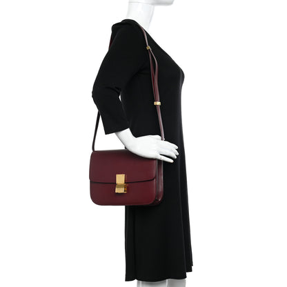 Celine Box Calfskin Medium Classic Box Flap Bag Burgundy 2 of 10