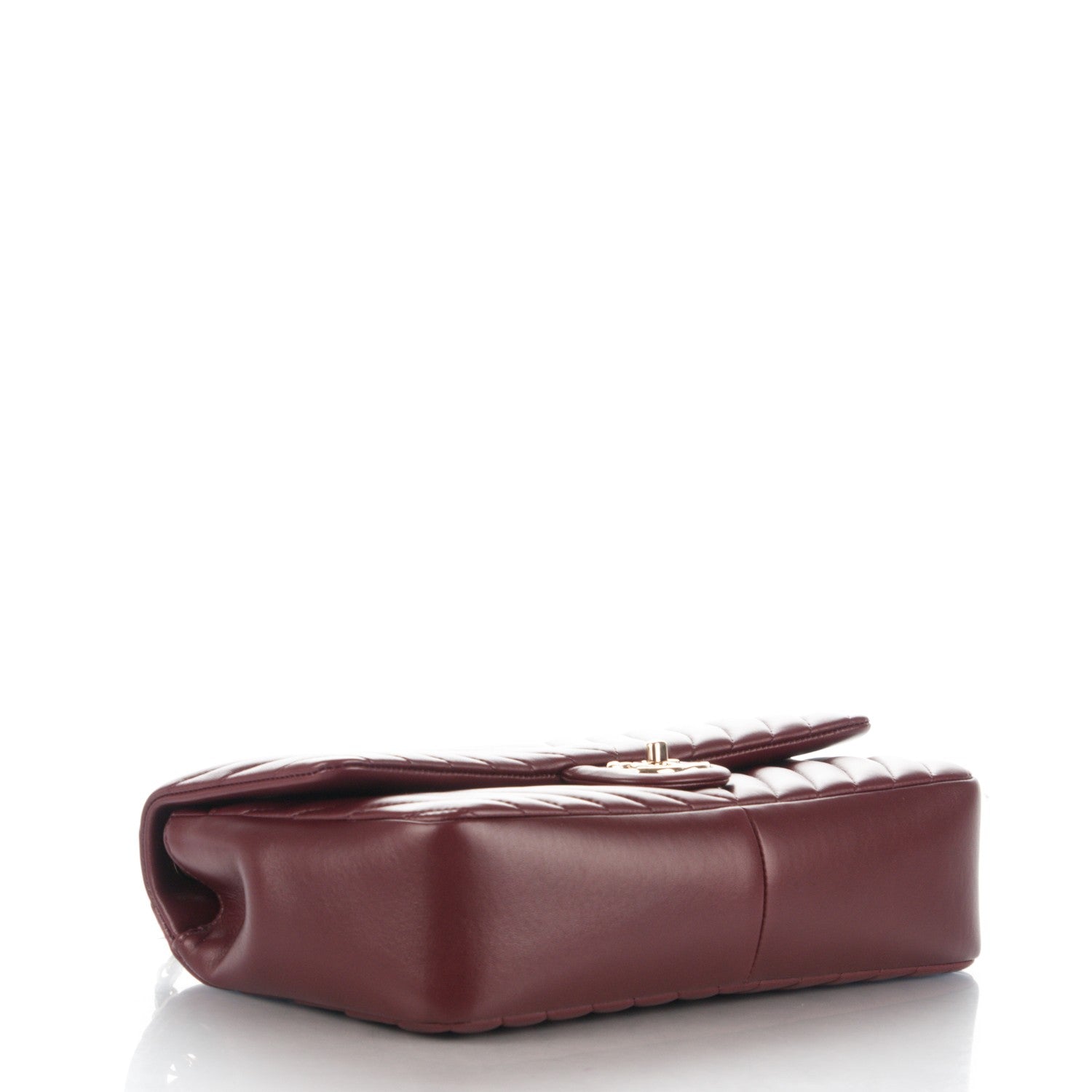 Chanel Lambskin Medium Surpique Chevron Single Flap in Burgundy 5 of 9