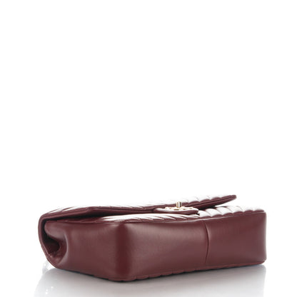 Chanel Lambskin Medium Surpique Chevron Single Flap in Burgundy 5 of 9