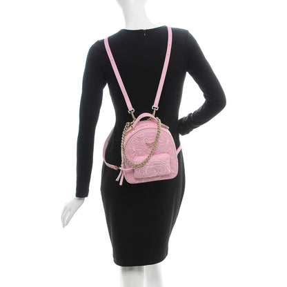 Versace Calfskin Palazzo Embroidered Baroque Mini Backpack Pink 2 of 6