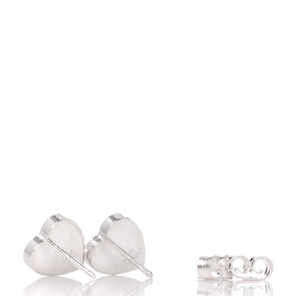 Gucci Sterling Silver Trademark Heart Stud Earrings 3 of 4