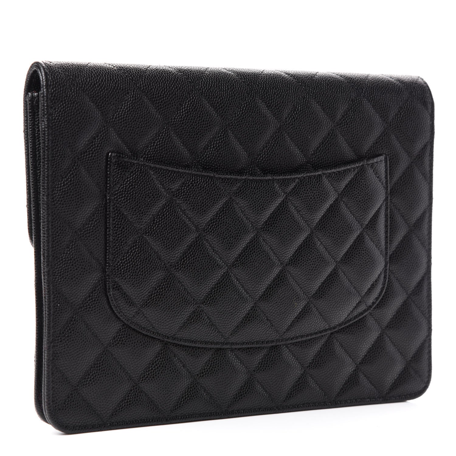Chanel Caviar Quilted Square Flap Clutch Black 3 of 8