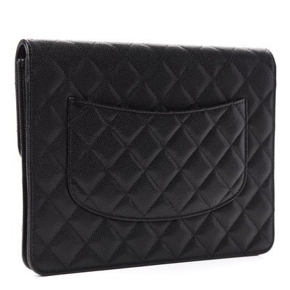 Chanel Caviar Quilted Square Flap Clutch Black 3 of 8