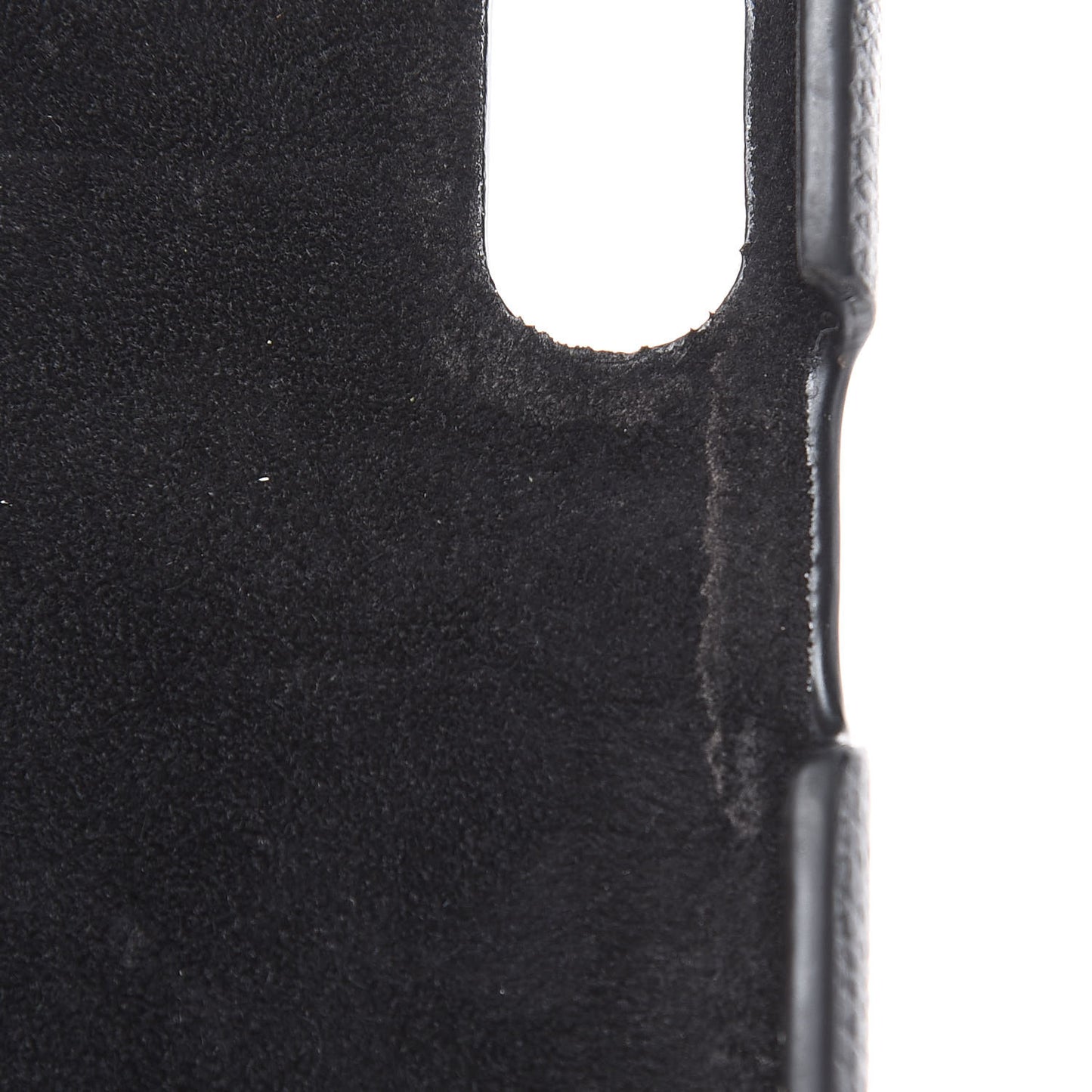 Grained Calfskin Saddle iPhone X Case Black
