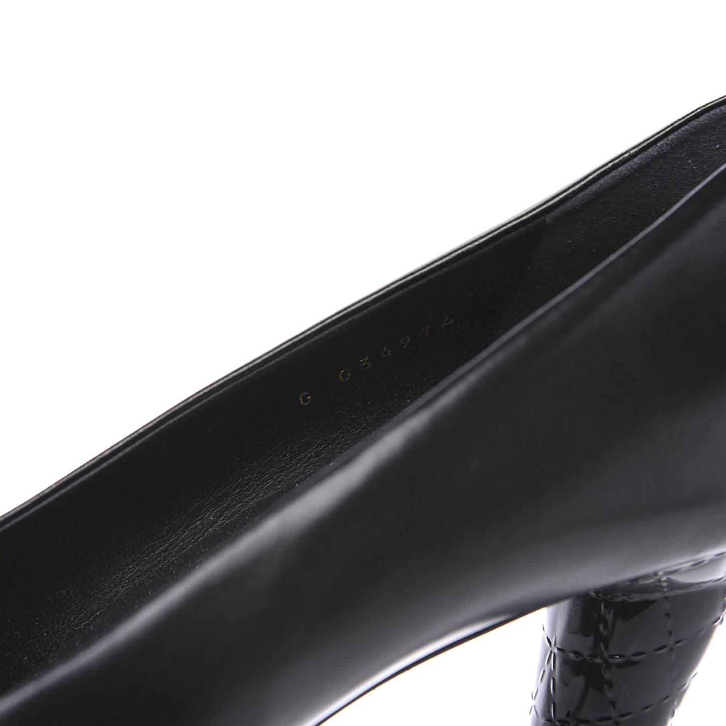 Lambskin Calfskin Patent Cap Toe CC Pumps 40.5 Black