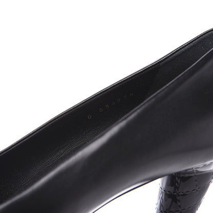 Chanel Lambskin Calfskin Patent Cap Toe CC Pumps 40.5 Black 8 of 12