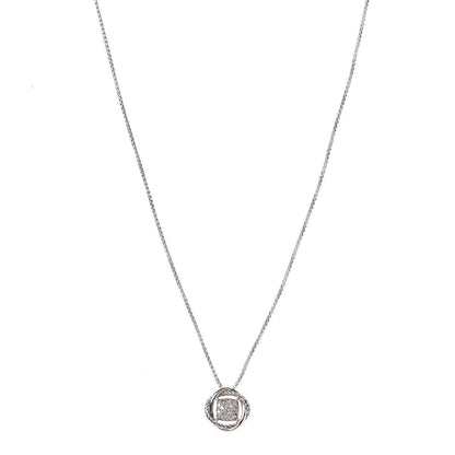 David Yurman Sterling Silver Diamond 7mm Infinity Pendant Necklace 1 of 6