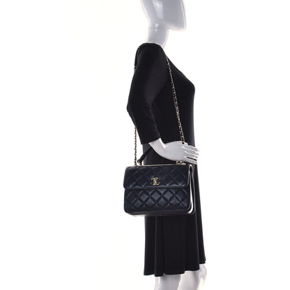 Chanel Lambskin Quilted Small Trendy CC Dual Handle Flap Bag Navy 2 of 14