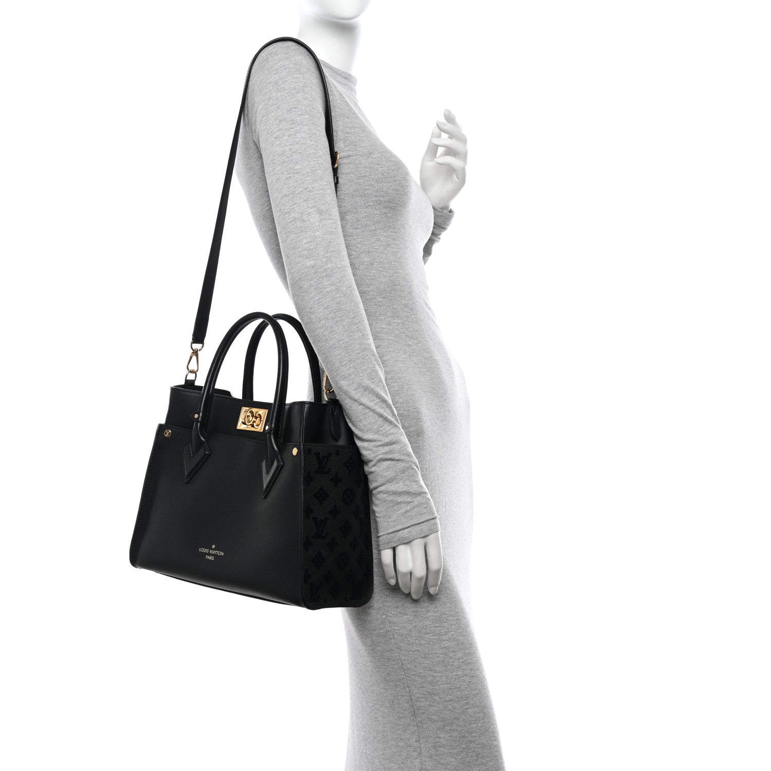 Louis Vuitton Calfskin Monogram Tufting On My Side Black 2 of 11