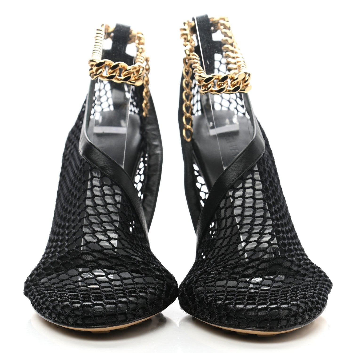 Bottega Veneta Mesh Nappa Chunky Chain Sandals 36 Black 2 of 7
