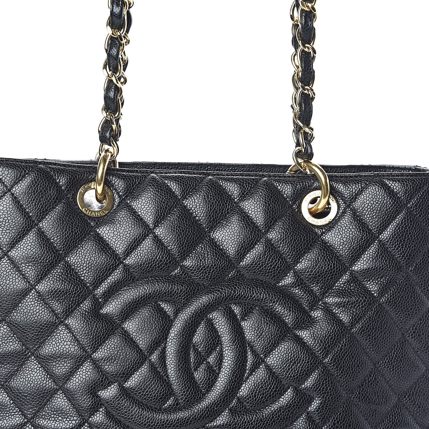 Caviar Quilted Grand Shopping Tote GST Black