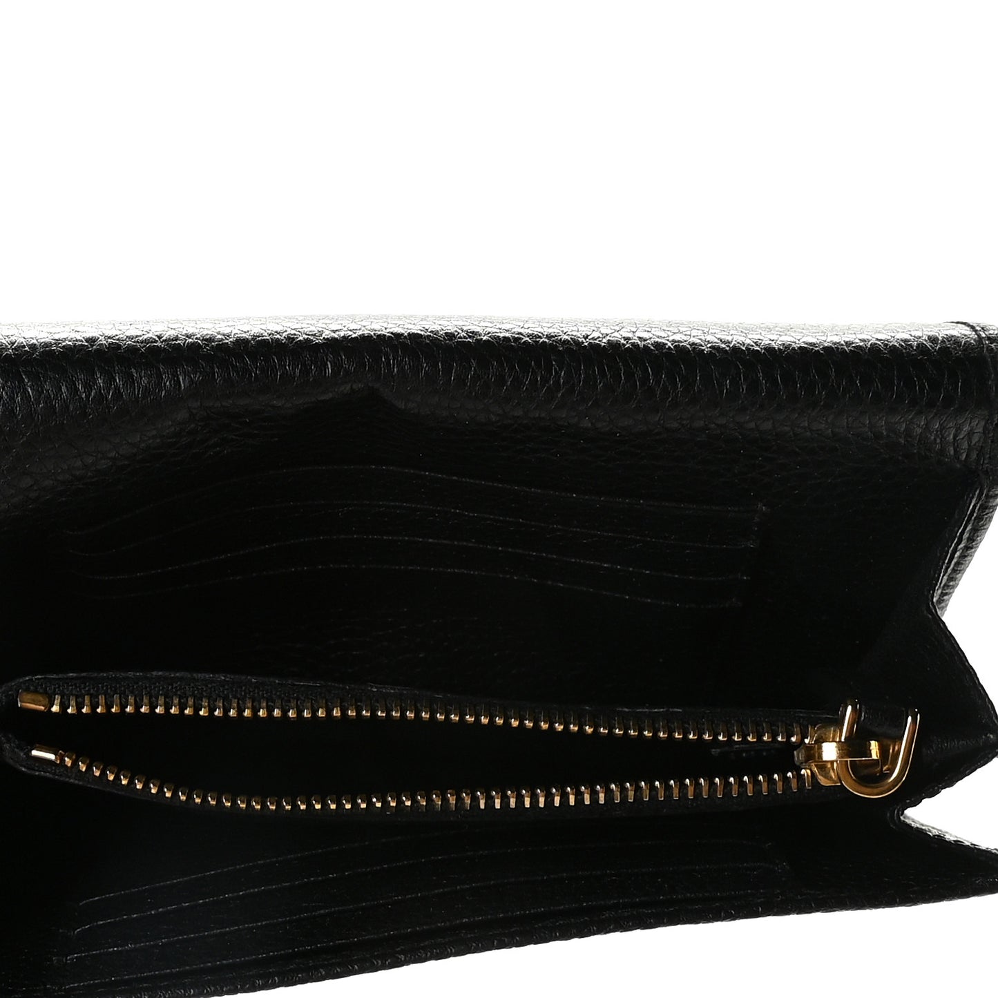 Vitello Grain Wristlet Wallet Black