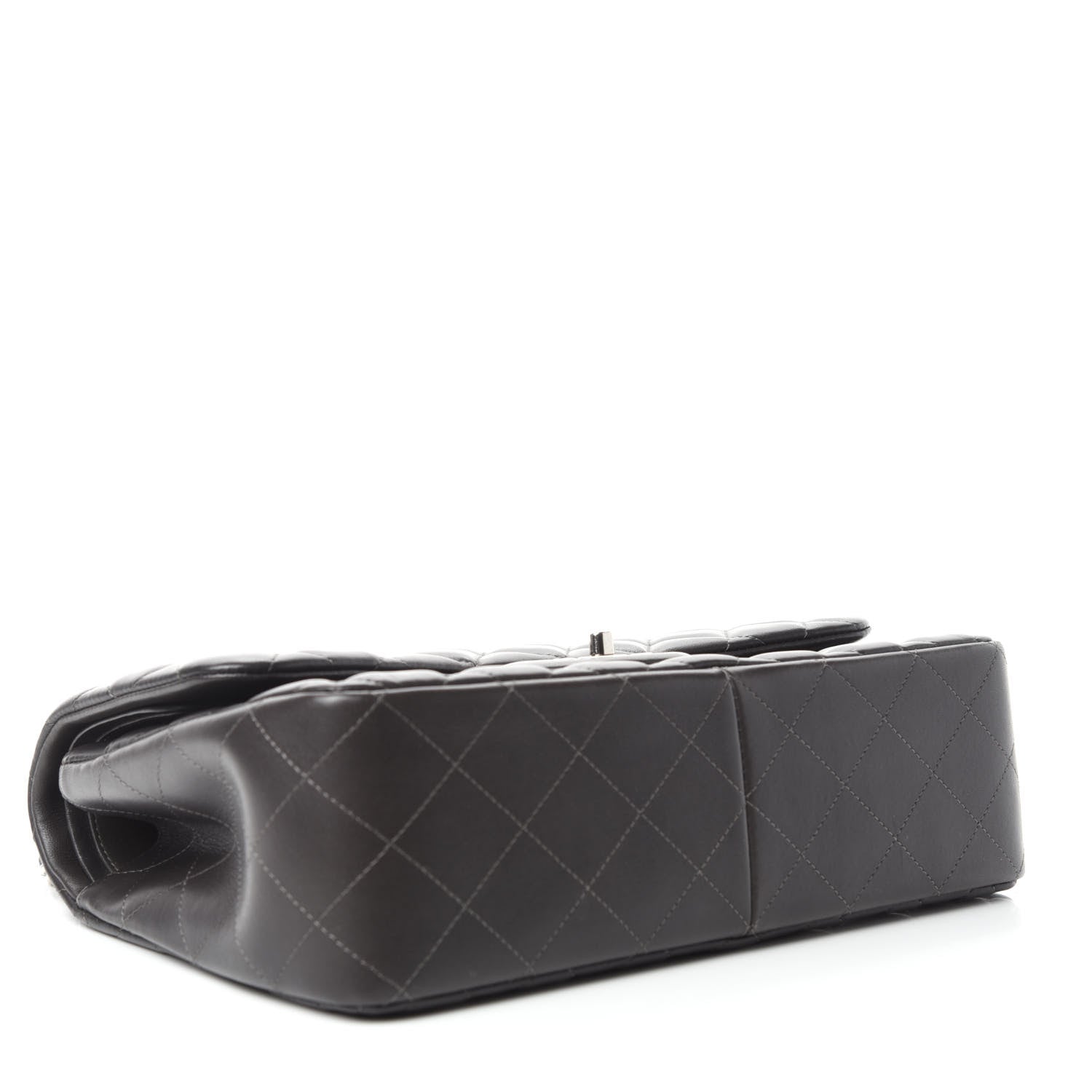 Chanel Lambskin Quilted Jumbo Double Flap Dark Grey 5 of 12
