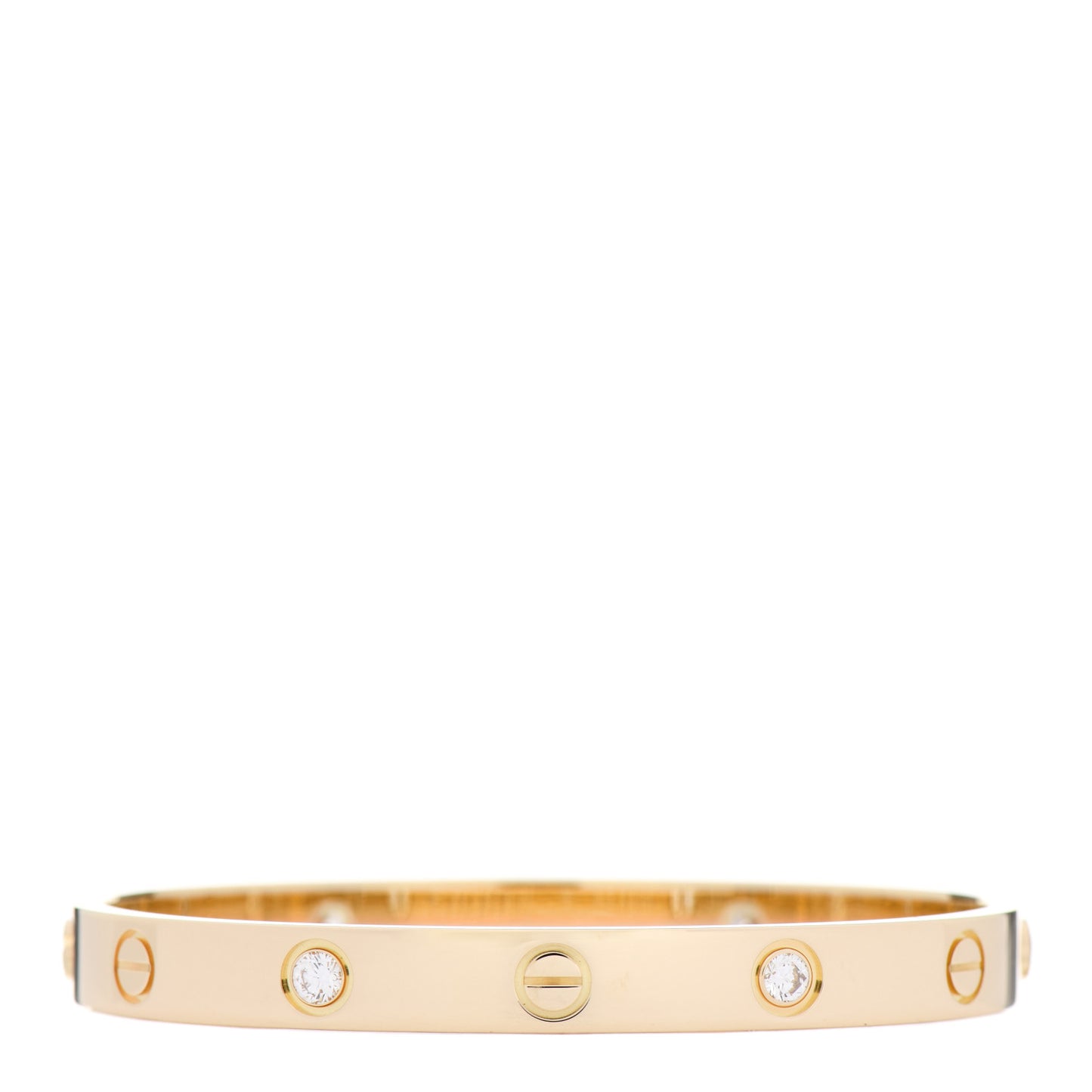 18K Yellow Gold 4 Diamond LOVE Bracelet 16