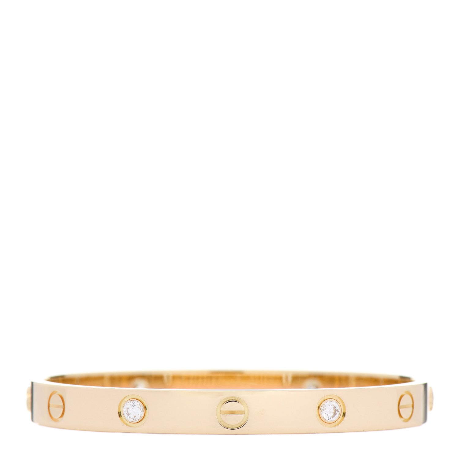 Cartier 18K Yellow Gold 4 Diamond LOVE Bracelet 16 3 of 6