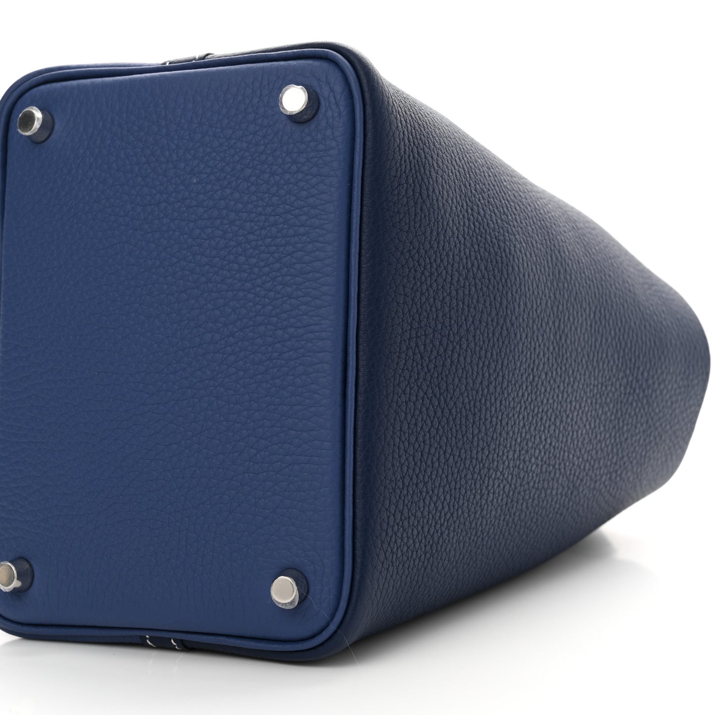 Taurillon Clemence Casaque Picotin Lock 18 PM Bleu Saphir Bleu Brighton